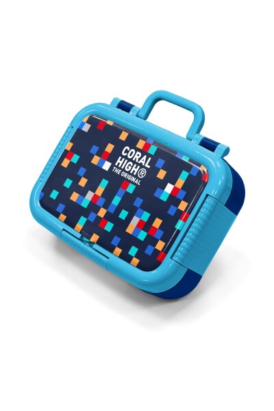 Coral High Kids Lacivert Geometrik Desenli Paslanmaz Çelik Beslenme Kabı 39135 - 1