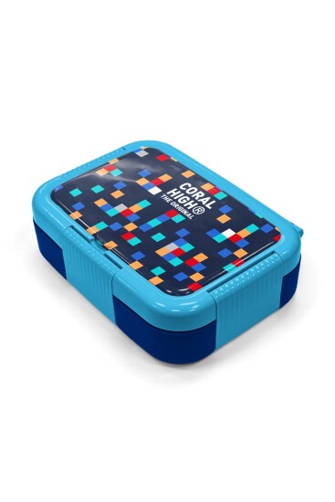 Coral High Kids Lacivert Geometrik Desenli Paslanmaz Çelik Beslenme Kabı 39135 - 2