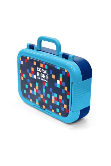 Coral High Kids Lacivert Geometrik Desenli Paslanmaz Çelik Beslenme Kabı 39135 - 4