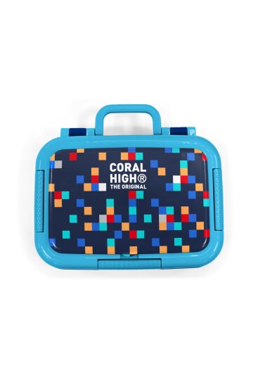 Coral High Kids Lacivert Geometrik Desenli Paslanmaz Çelik Beslenme Kabı 39135 - 5