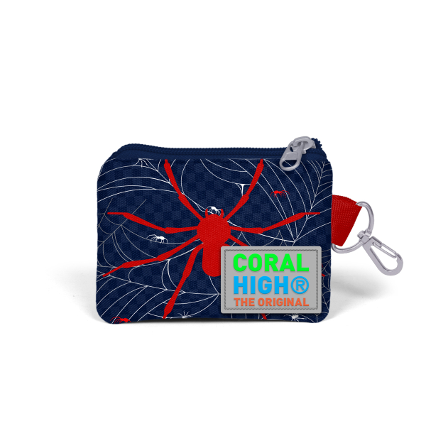 Coral High Kids Lacivert Kırmızı Örümcek Desenli Bozuk Para Çantası 21820 - 2