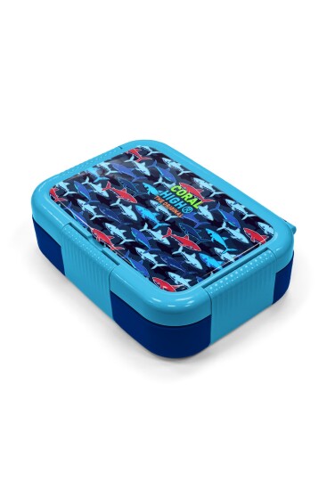 Coral High Kids Lacivert Kırmızı Köpek Balığı Desenli Paslanmaz Çelik Beslenme Kabı 39236 - 2