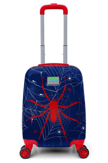 Coral High Kids Lacivert Kırmızı Örümcek Desenli Çocuk Valizi 16739 