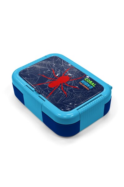 Coral High Kids Lacivert Kırmızı Örümcek Desenli Paslanmaz Çelik Beslenme Kabı 39237 - 2