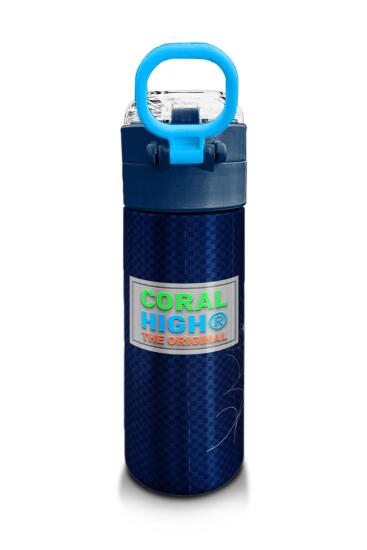 Coral High Kids Lacivert Kırmızı Örümcek Desenli Pipetli ve Direkt İçim Çelik Termos 500 ml 31931 - 3