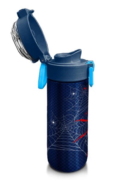 Coral High Kids Lacivert Kırmızı Örümcek Desenli Pipetli ve Direkt İçim Çelik Termos 500 ml 31931 - 6