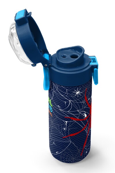 Coral High Kids Lacivert Kırmızı Örümcek Desenli Pipetli ve Direkt İçim Çelik Termos 500 ml 31931 - 6