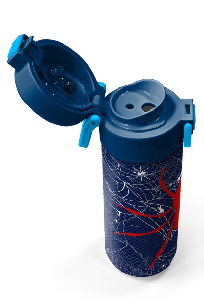 Coral High Kids Lacivert Kırmızı Örümcek Desenli Pipetli ve Direkt İçim Çelik Termos 500 ml 31931 - 3