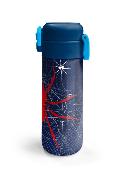 Coral High Kids Lacivert Kırmızı Örümcek Desenli Pipetli ve Direkt İçim Çelik Termos 500 ml 31931 - 6