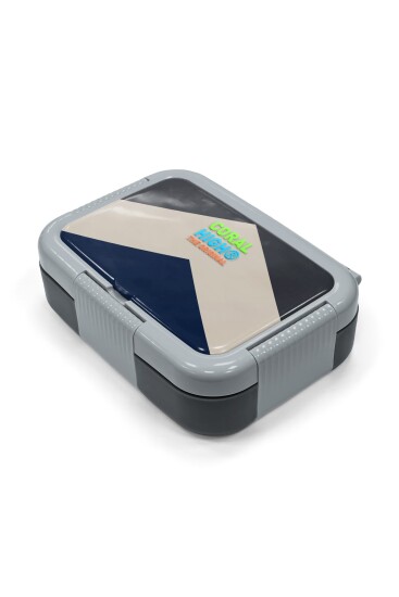 Coral High Kids Lacivert Koyu Gri Bej Desenli Paslanmaz Çelik Beslenme Kabı 39200 - 2