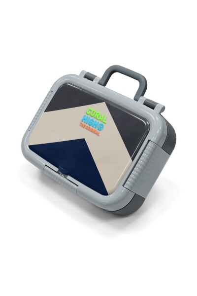 Coral High Kids Lacivert Koyu Gri Bej Desenli Paslanmaz Çelik Beslenme Kabı 39200 - 1