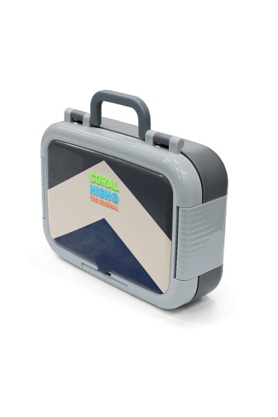 Coral High Kids Lacivert Koyu Gri Bej Desenli Paslanmaz Çelik Beslenme Kabı 39200 - 4