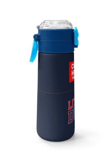 Coral High Kids Lacivert Lıttle Dude Baskılı Pipetli ve Direkt İçim Çelik Termos 500 ml 38119 - 2