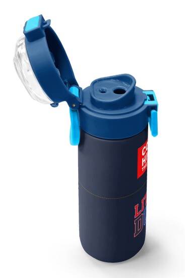 Coral High Kids Lacivert Lıttle Dude Baskılı Pipetli ve Direkt İçim Çelik Termos 500 ml 38119 - 6