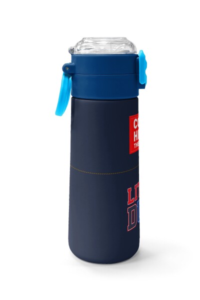 Coral High Kids Lacivert Lıttle Dude Baskılı Pipetli ve Direkt İçim Çelik Termos 500 ml 38119 - 2