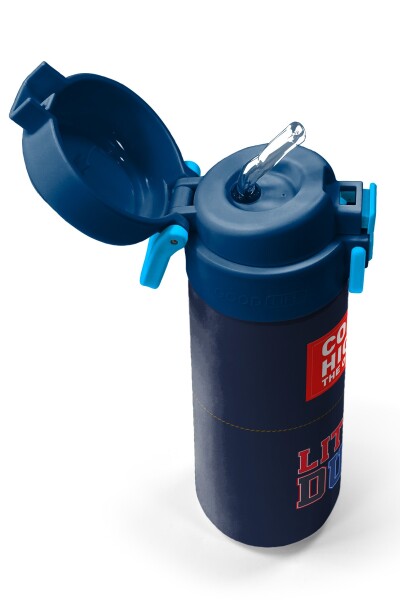 Coral High Kids Lacivert Lıttle Dude Baskılı Pipetli ve Direkt İçim Çelik Termos 500 ml 38119 - 2
