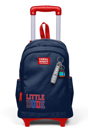 Coral High Kids Lacivert Little Dude Desenli Üç Bölmeli Çekçekli Okul Sırt Çantası 34019 - 8