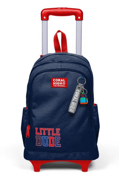 Coral High Kids Lacivert Little Dude Desenli Üç Bölmeli Çekçekli Okul Sırt Çantası 34019 - 8
