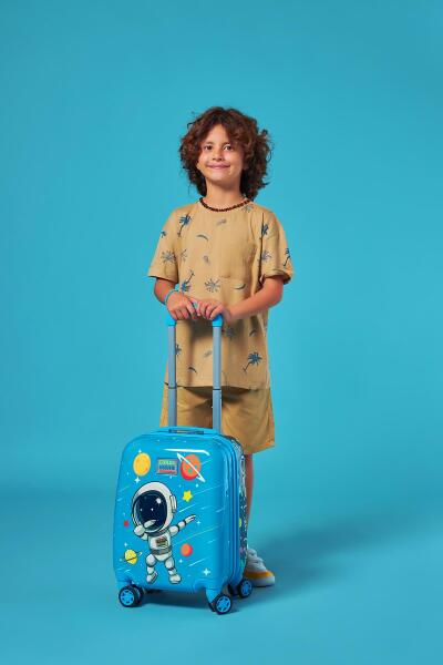 Coral High Kids Lacivert Mavi Astronot Desenli Çocuk Valizi 16751 - 2