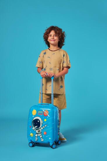 Coral High Kids Lacivert Mavi Astronot Desenli Çocuk Valizi 16751 - 2