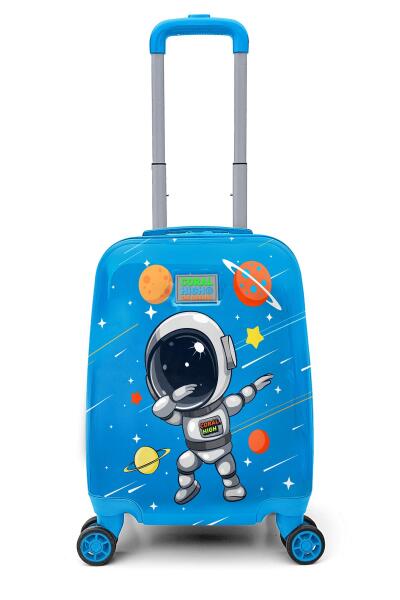 Coral High Kids Lacivert Mavi Astronot Desenli Çocuk Valizi 16751 - 1