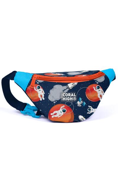 Coral High Kids Lacivert Mavi Astronot Desenli Bel Çantası 11536 - 1