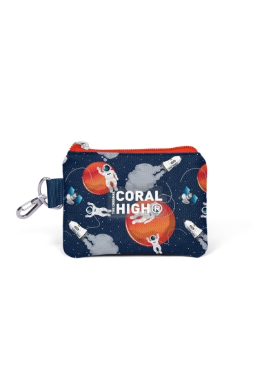 Coral High Kids Lacivert Mavi Astronot Desenli Bozuk Para Çantası 21919 