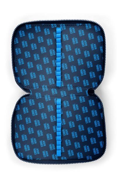 Coral High Kids Lacivert Mavi Astronot Desenli Çift Katlı Kalem Çanta 11149 - 7