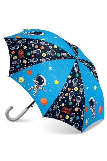 Coral High Kids Lacivert Mavi Astronot Desenli Çocuk Şemsiyesi 12673 