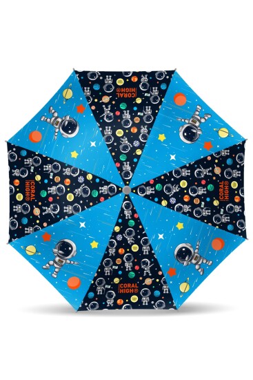 Coral High Kids Lacivert Mavi Astronot Desenli Çocuk Şemsiyesi 12673 - 2