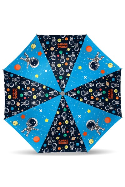 Coral High Kids Lacivert Mavi Astronot Desenli Çocuk Şemsiyesi 12673 - 2
