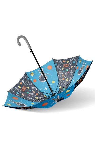 Coral High Kids Lacivert Mavi Astronot Desenli Çocuk Şemsiyesi 12673 - 7