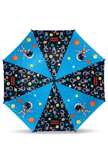 Coral High Kids Lacivert Mavi Astronot Desenli Çocuk Şemsiyesi 12673 - 2