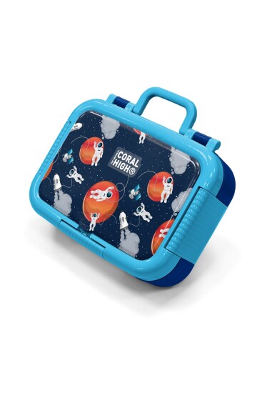 Coral High Kids Lacivert Mavi Astronot Desenli Paslanmaz Çelik Beslenme Kabı 39313 - Coral High