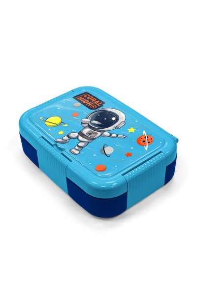 Coral High Kids Lacivert Mavi Astronot Desenli Paslanmaz Çelik Beslenme Kabı 39324 - 2