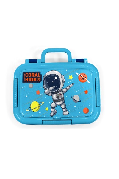 Coral High Kids Lacivert Mavi Astronot Desenli Paslanmaz Çelik Beslenme Kabı 39324 - 5