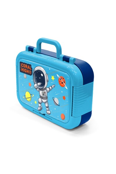 Coral High Kids Lacivert Mavi Astronot Desenli Paslanmaz Çelik Beslenme Kabı 39324 - 4
