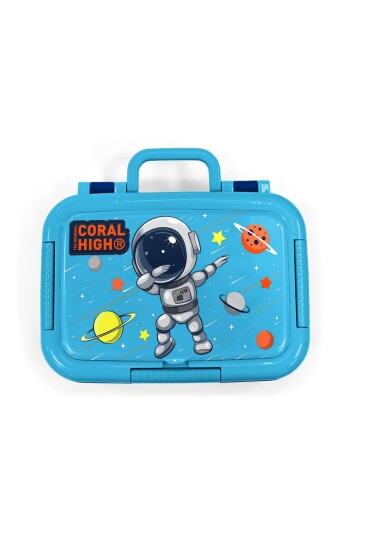 Coral High Kids Lacivert Mavi Astronot Desenli Paslanmaz Çelik Beslenme Kabı 39324 - 5