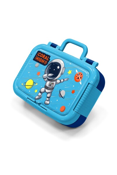 Coral High Kids Lacivert Mavi Astronot Desenli Paslanmaz Çelik Beslenme Kabı 39324 - 1