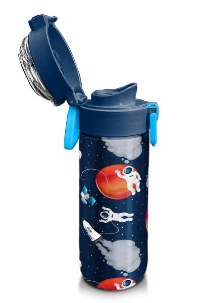 Coral High Kids Lacivert Mavi Astronot Desenli Pipetli ve Direkt İçim Çelik Termos 500 ml 31999 - 6
