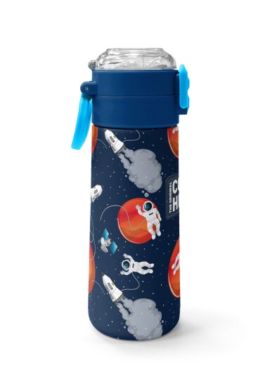 Coral High Kids Lacivert Mavi Astronot Desenli Pipetli ve Direkt İçim Çelik Termos 500 ml 31999 - 2