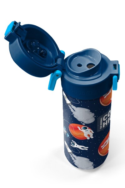 Coral High Kids Lacivert Mavi Astronot Desenli Pipetli ve Direkt İçim Çelik Termos 500 ml 31999 - 3