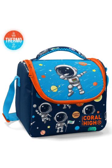 Coral High Kids Lacivert Mavi Astronot Desenli Thermo Beslenme Çantası 11867 - 1