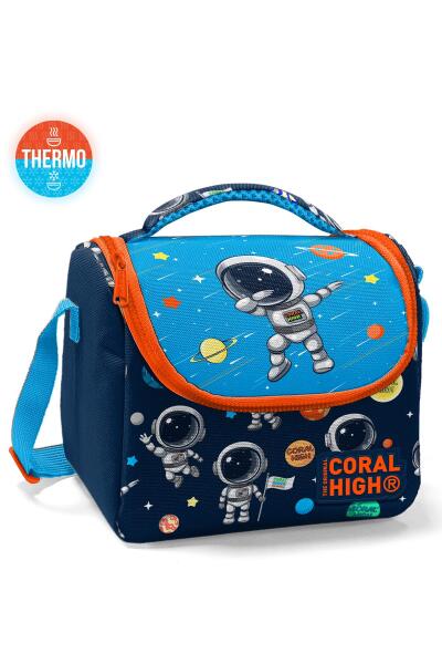 Coral High Kids Lacivert Mavi Astronot Desenli Thermo Beslenme Çantası 11867 - 1