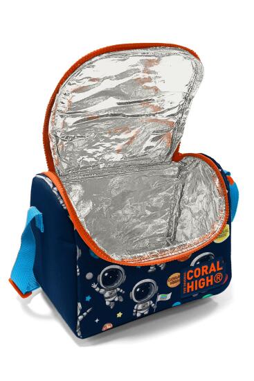 Coral High Kids Lacivert Mavi Astronot Desenli Thermo Beslenme Çantası 11867 - 4