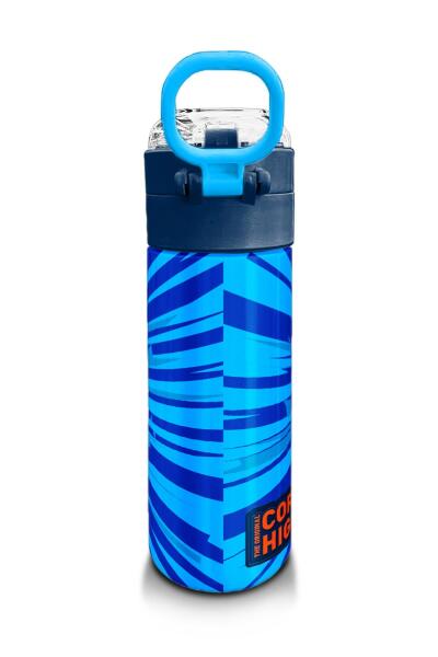 Coral High Kids Lacivert Mavi Basketbol Desenli Pipetli ve Direkt İçim Çelik Termos 500 ml 31833 - 3