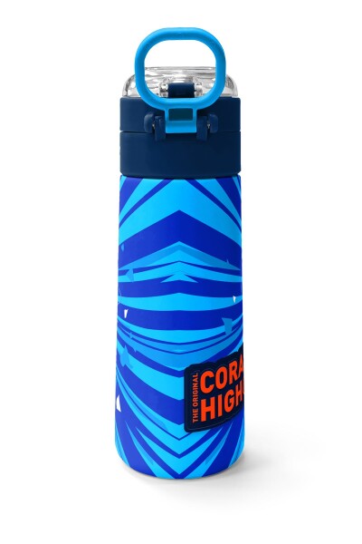 Coral High Kids Lacivert Mavi Basketbol Desenli Pipetli ve Direkt İçim Çelik Termos 500 ml 31833 - 4