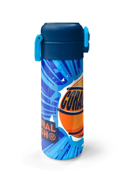 Coral High Kids Lacivert Mavi Basketbol Desenli Pipetli ve Direkt İçim Çelik Termos 500 ml 31833 - 5