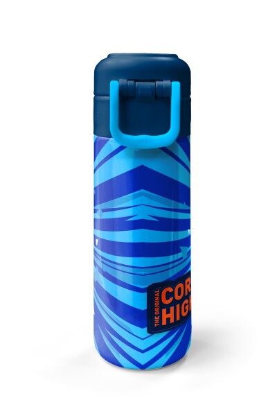 Coral High Kids Lacivert Mavi Basketbol Desenli Pipetli ve Direkt İçim Çelik Termos 500 ml 31833 - 7