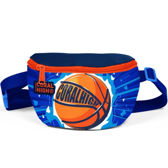 Coral High Kids Lacivert Mavi Basketbol Top Desenli Bel Çantası 22498 - 1